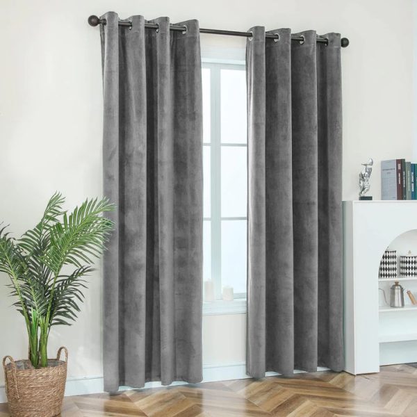 Premium Grey Velvet Curtains