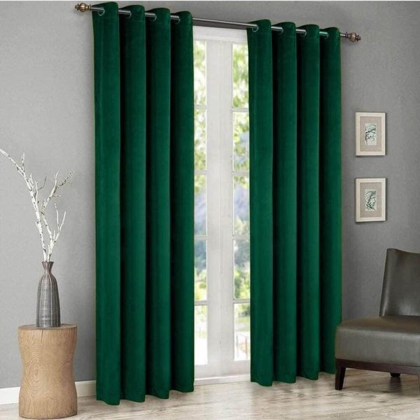 Premium Bottle Green Velvet Curtains