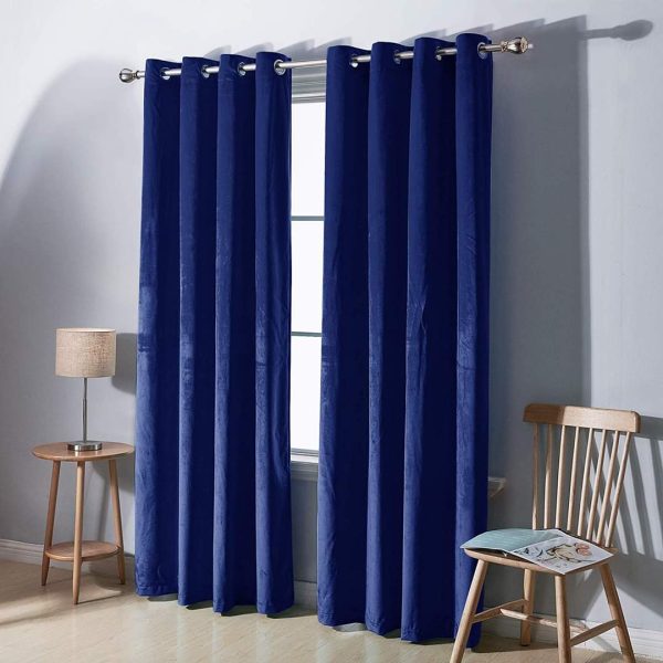 Premium Navy Blue Velvet Curtains