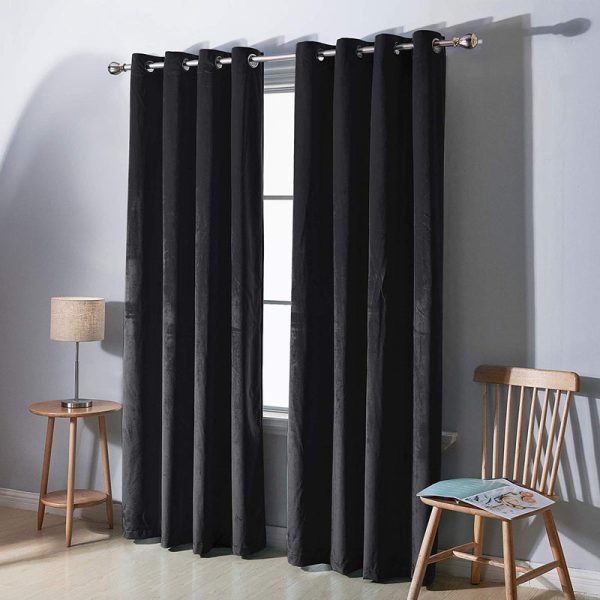 Premium Dark Grey Velvet Curtains